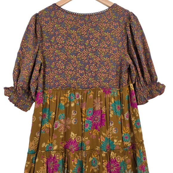 Natural Life Womens S Multicolor Floral Colette Boho Tiered Maxi Dress - Picture 5 of 13